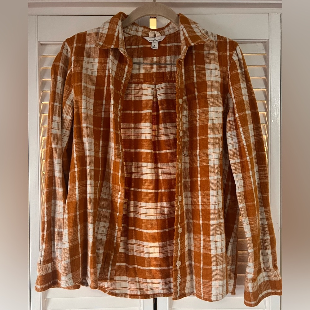 Signature Orange and White Plaid Shirt